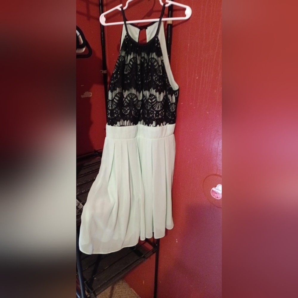 Elegant Black and White Lace Dress
